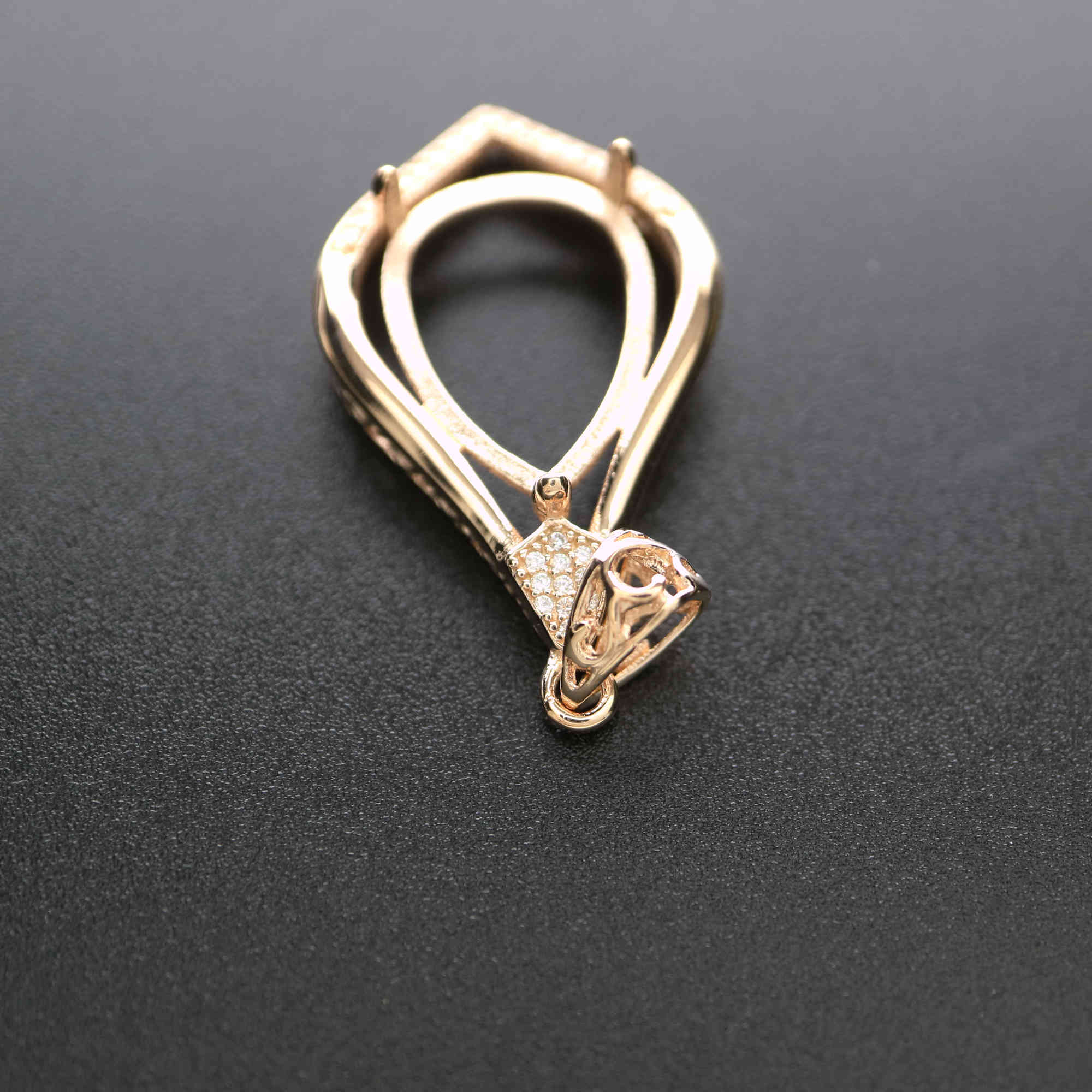 1Pcs Multiple Sizes Solid 925 Sterling Silver Pear Shape Cabochon Bezel Prong Settings DIY Gemstone Pendant Rose Gold Plated 1431038 - Click Image to Close